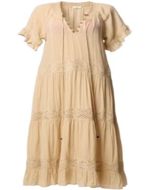 Saachi Cotton Long Kaftan Dress - Natural