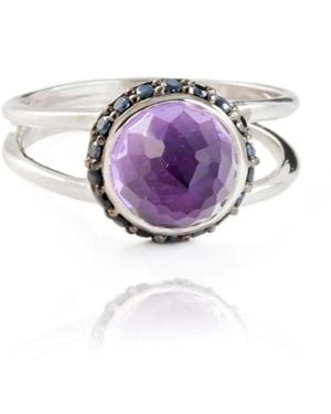 The Jewellery Store London Istanbul Charm Amethyst And Spinel Ring - Purple