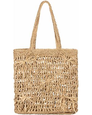 SUNSHINE TIENDA Neutrals Raffia Ribbon Bag - Metallic