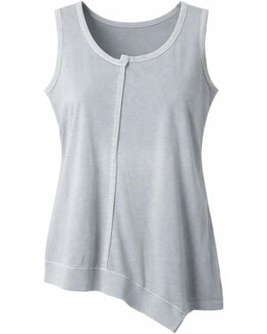 Conquista Asymmetric Hem Sleeveless Jersey Top - Gray