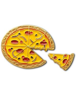 Make Heads Turn Enamel Pin Pizza - Yellow
