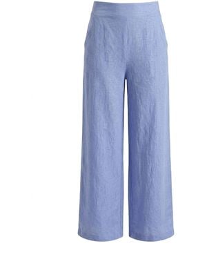James Lakeland Relaxed Linen Trousers - Blue