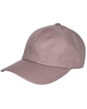 Cachemio Cappuccino Italian Linen Baseball Cap – Adjustable Leather Strap, Lightweight Hat - Brown