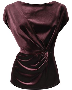 Me & Thee Mad As A Hatter Wine Velvet Top - Purple
