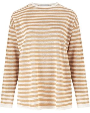 SALANIDA Tanto Linen Long-sleeve Top Caramel - Natural