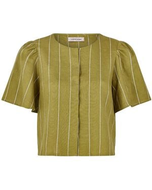 Traffic People Parallel Lives And Striped Daisy Top - Green