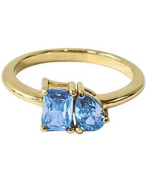 Belinda Jewelz Toi Et Moi Topaz Birthstone Ring - Blue