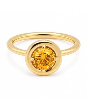 Belinda Jewelz Citrine Round Solitaire Chunky Ring - Metallic