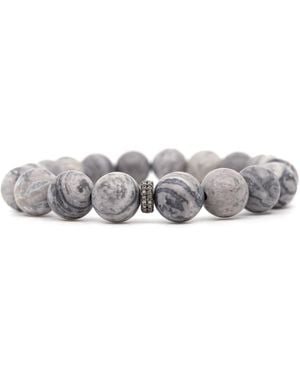 Shar Oke Map Jasper & Sterling Bracelet - Grey