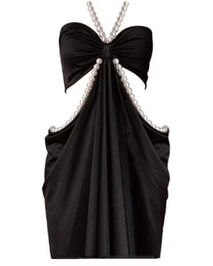 Nur Karaata Alice Pearl Mini Dress - Black