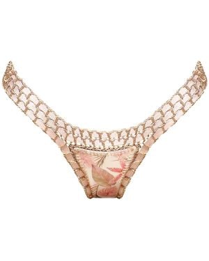 Luxsea Swimwear Lanai Tropical Crochet Bikini Bottom - Natural