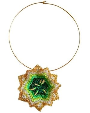 Iliana Arrazola Pasiflora Flower Choker - Green