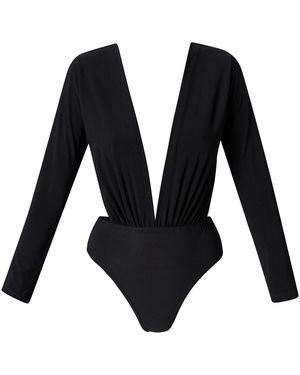 LIA ARAM Cut-Out Detail Bodysuit - Blue