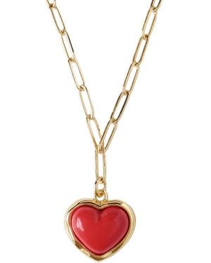POPORCELAIN Porcelain Heart Pendant Necklace - White