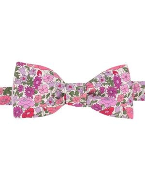 LE COLONEL Liberty Grenadine Poppy Bow Tie - Pink