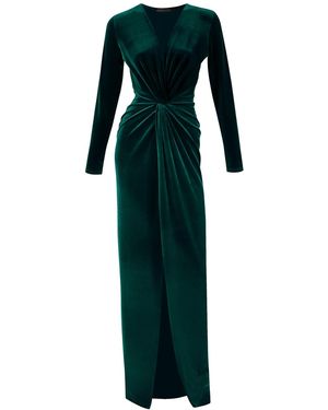 Me & Thee Kiss Me Quick Velvet Knot Maxi Dress - Green