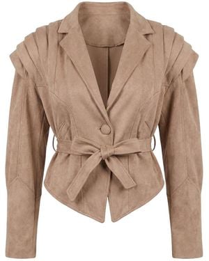 Modenaire Neutrals Structured Belted Jacket - Natural
