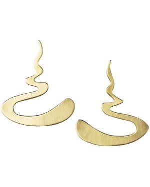 Zeworks Sahara Blues – Mami Handcrafted Brass Earrings - Metallic