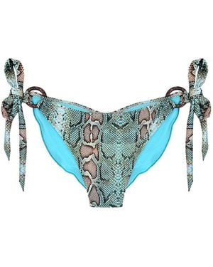 Deessa Ibiza Ibiza Aqua Snake Print Bikini Bottom Estelle Salinas - Blue