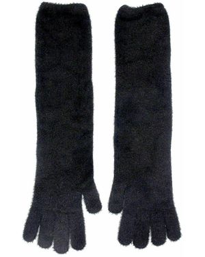 Maison Bogomil Feather-Knit Long Gloves - Black