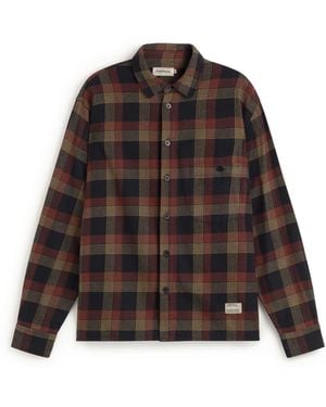 Thinking Mu Theo Albion Chequered Overshirt - Brown