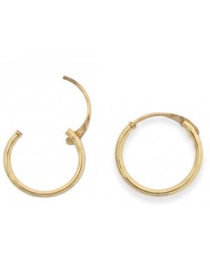 Spero London 9Ct Solid 10Mm Hoop Earrings - Metallic