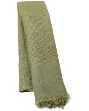 Heritagemoda Neutrals Handmade Light Khaki Linen Scarf - Green