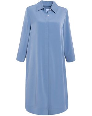 Perlavera Aurora Three Quarter Sleeve Length Missy Fit Midi Dress - Blue