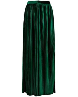 Boutique Kaotique Loose High Waisted Velvet Pants - Green