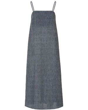 The Summer Edit Blake Luxe Linen Bandeau Dress - Grey