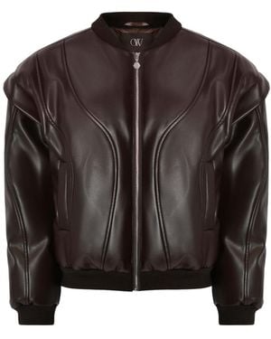 OW Collection Valentina Faux Leather Jacket - Black