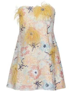 Justin Tong Jessica Strapless Mini Dress - Natural