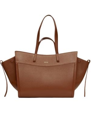 Saonara Brand Shopping Bag Chestnut Leather - Brown