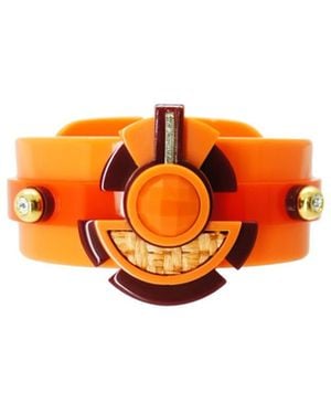 Gissa Bicalho Acrylic Handmade Bracelet Buriti - Orange