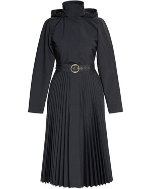 RainSisters Coat With A-Line Pleated Skirt For Spring Sway - Black