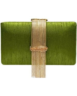 Simitri Fringe Clutch - Green