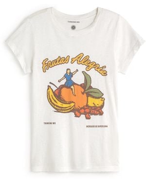 Thinking Mu Frutas Mirna Slim T-Shirt - White