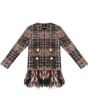 GeeGee Collection Matisse Fringe Blazer - Black