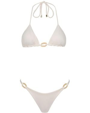 Acuarela Brand Capri Triangle Bikini Set - White