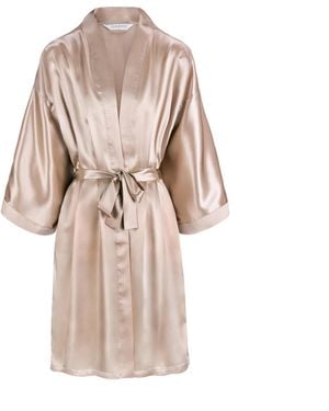 Silk Works Neutrals Mulberry Silk Robe - Natural