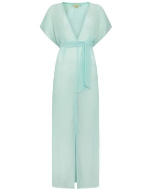 Leyla Maya Ltd Sophia Sheer Long Beach Dress - Green