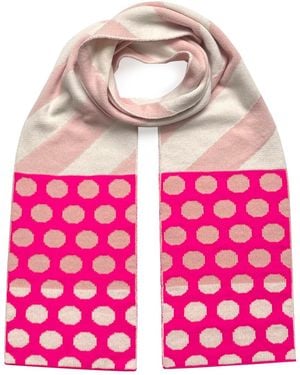 INGMARSON Stripes & Circles Wool & Cashmere Scarf - Pink