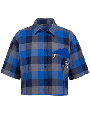 King Naked Another Dimension Cropped Shirt - Blue