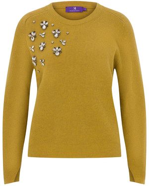 Maraliana Hannah Wool & Cashmere Sweater With Handmade Crystals -Mustard - Yellow