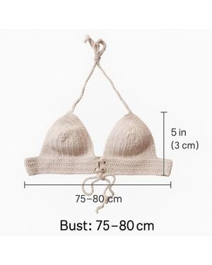 Springmoonatelier Handmade Crochet Crop Top Powder Motif Adjustable - Metallic