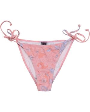 lords of harlech Bonita Paisley Explosion Coral Bikini Bottom - Pink