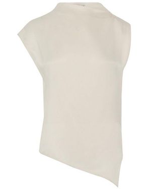 Rue Les Createurs Shoulder Detail Ecru Blouse - White