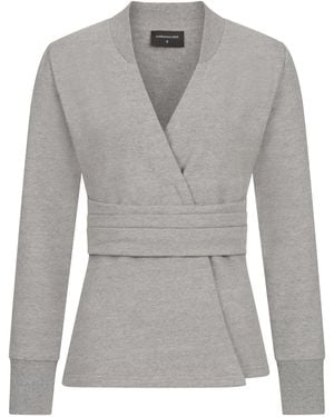 Marianna Déri Deluxe Wrap-Look Sweatshirt - Grey