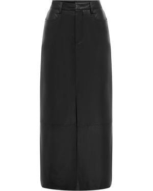 West 14th Mercer Maxi Skirt Leather - Black