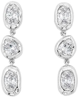 Uchi and Soto Enso Layered Stone Earrings - White
